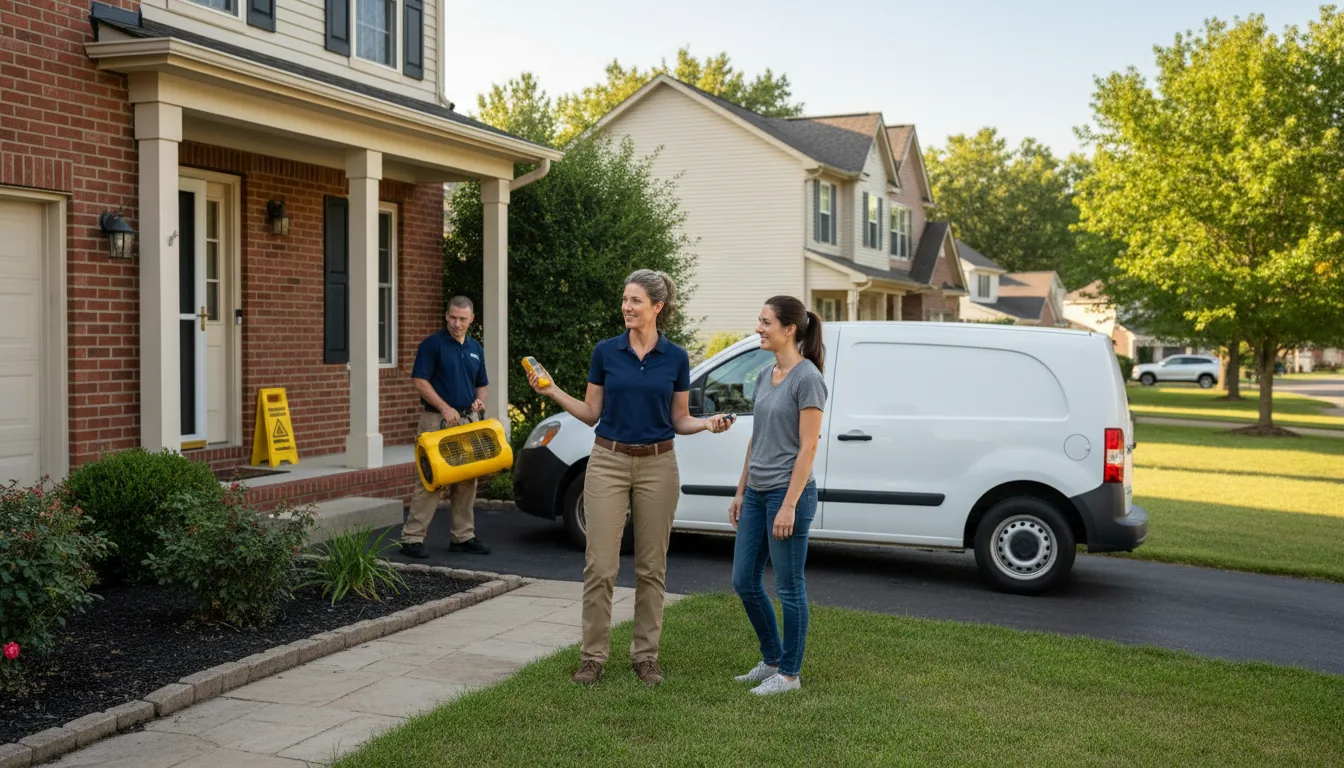 Residential water damage restoration in Finleyville, PA